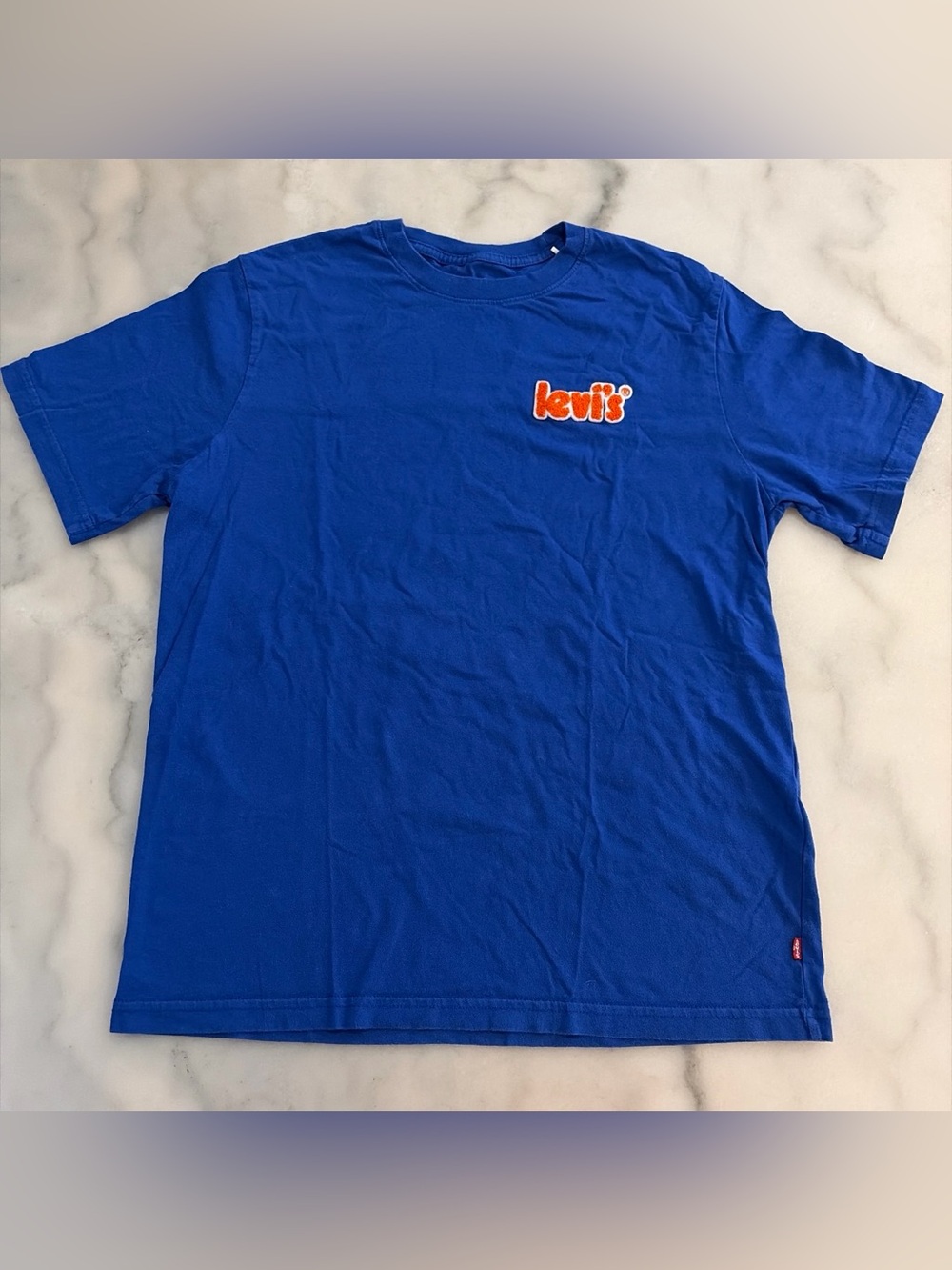 Levi's Royal Blue Short Sleeve Tee with Orange Logo
